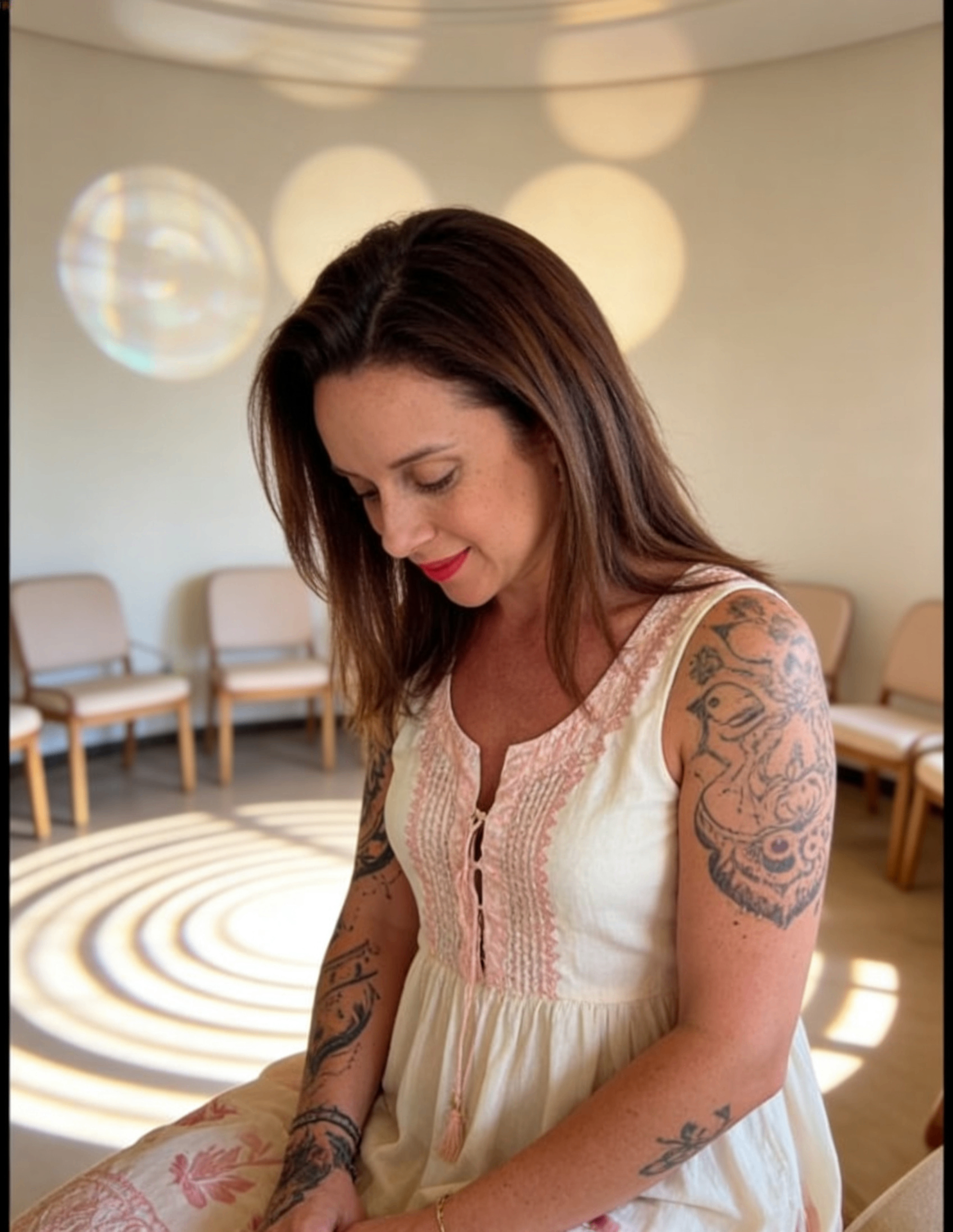 Nicole Grassl em espaço terapêutico — escuta e presença